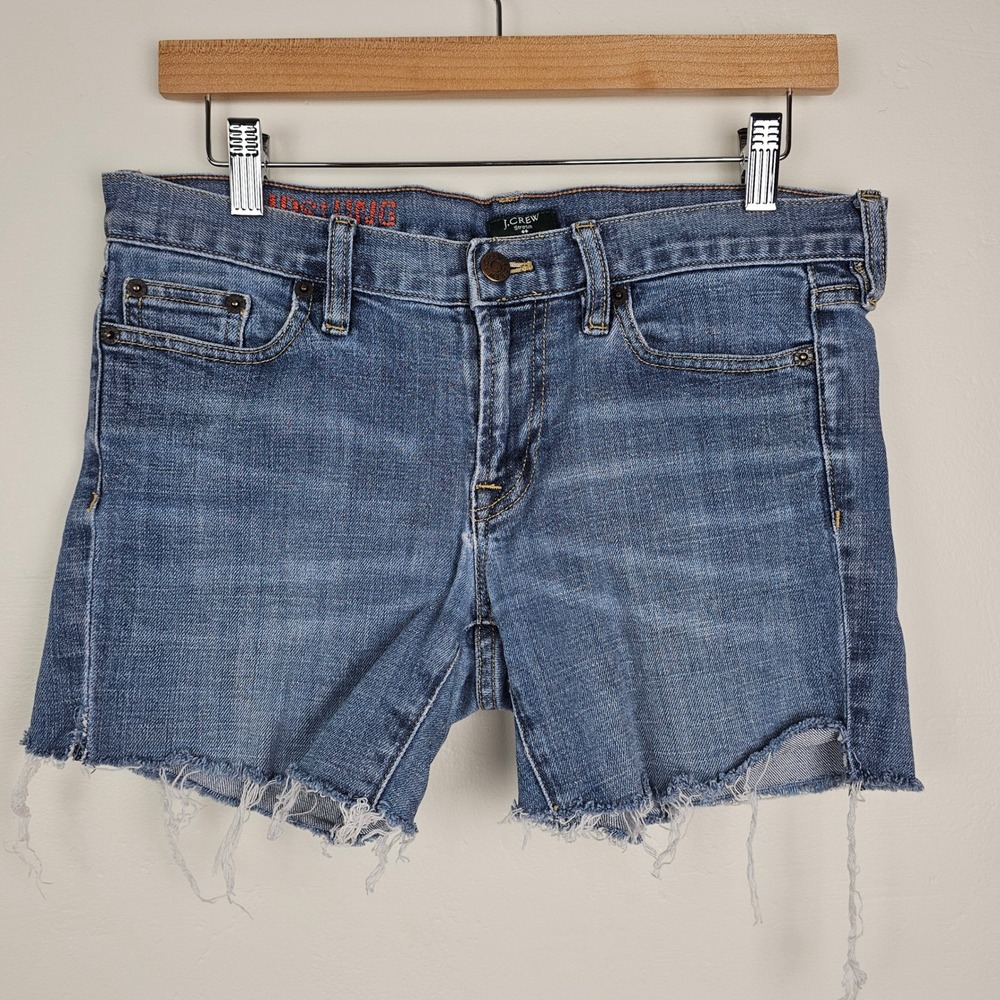 J.Crew Denim Shorts Women 29R Blue Stretch Cut Off Raw Hem Casual Summer